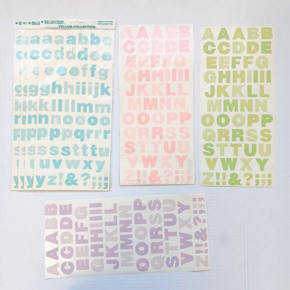 Lot of Mrs. Grossman's Multicolor Vellum Upper/Lower Case Sticker Letters 57 pcs - Picture 2 of 12